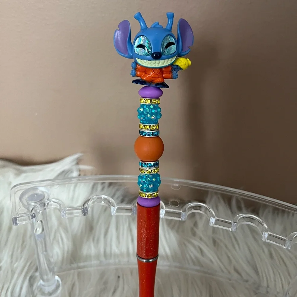 {Disney} Doorables Beadable Homemade Character Pen with Alien Stitch Figure